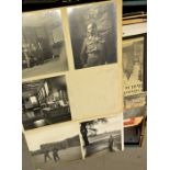An archive of material, mostly press photographs and cuttings, and family photographs,hand written
