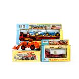 6 Matchbox King Size Series. Hatra Tractor Shovel (K3). Leyland Tipper Truck (K4-3). Pipe Truck (