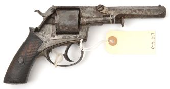 A 5 shot .38” rimfire DA revolver, c 1865, 9” overall, octagonal barrel 4¾” with rammer type ejector