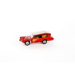 A Husky Monkeemobile, 1004-al. In red with white roof and 4 figures. VGC, minor paint wear to