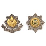 2 Cheshire Regt officers cap badges, 1st patt and 2nd patt with green enamelled centre. GC