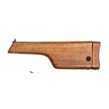 A walnut holster/shoulder stock for the 1896 “broom handle” Mauser automatic pistol, numbered “537”.