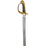 An officer’s sword of the Royal Dock Yard Battalion, 1847-56, slightly curved, fullered blade