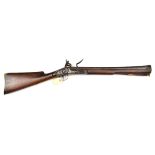 An English steel barrelled flintlock blunderbuss, c 1780; 34½” overall, heavy swamped barrel 18¾”