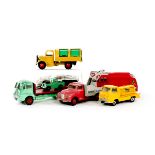 15 Dinky Toys. A Bedford Coal Lorry with coalman and sacks of coal. A Coles Mobile Crane. A Ford