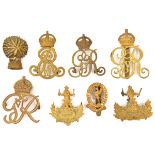 8 yeomanry cap badges: Norfolk Ed VII cypher, Geo V (2, one slightly larger) and Geo VI,