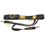 A Dutch naval officer’s waistbelt and slings, black braid on leather, cast WM WBC incorporating