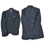 A good WWII RAF Pilot Officer’s jacket; a 1972 pattern Royal Observer Corps jacket, trousers, shirt,