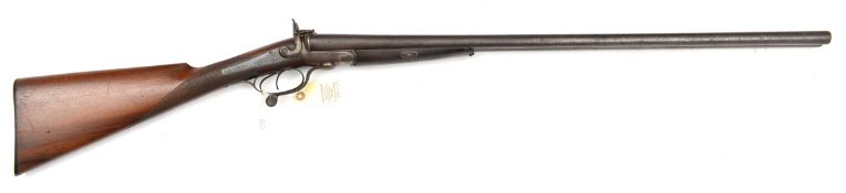 A DB 12 bore underlever pinfire shotgun, by Chas Osborne, 46½” overall, twist barrels 30” with