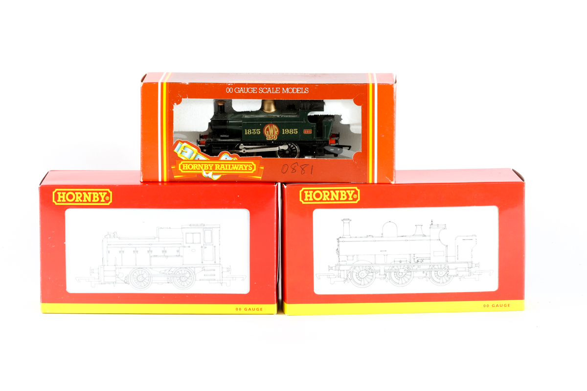 3 Hornby Railway locomotives. A special issue GWR '150' (1835-1985) 0-4-0 tank locomotive R173 in