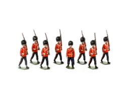 Britains Irish Guards from Set No.107. All marching at the slope, with Officer. c.1908 to 1914-