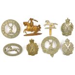 8 yeomanry cap badges: Lovat Scouts with motto and with title, Fife & Forfar brass with lugs,