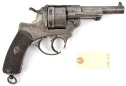 A French 6 shot 11mm centre fire Model 1873 double action service revolver, number G78663, the frame