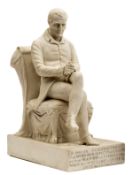 A well modelled, hollow cast Parian ware presentation figure of The Duke of Wellington, wearing