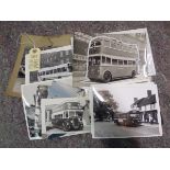100 plus black and white photos of British/Continental buses and coaches as used in commercial