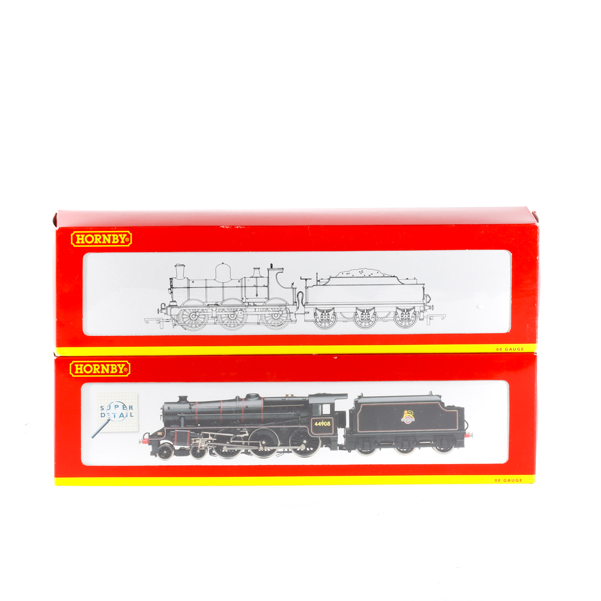 2 Hornby Railways steam locomotives. A BR class 5MT 4-6-0 tender locomotive RN44908 R2359 in lined