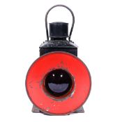 A British Railways Southern Region Buffer Stop Lamp. A single aspect lamp with red warning ring