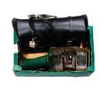A quantity of Railwayana. A Railwayman's heavy duty leather work bag. Together with a green
