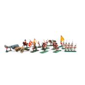 A quantity of 25mm scale white metal Napoleonic British mounted and foot soldiers. A collection of