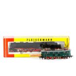 2 Fleischmann 'OO' gauge locomotives. A DB class 01 4-6-2 tender locomotive, RN 01-220. In black