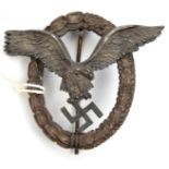 A Third Reich Luftwaffe Pilot’s badge, with deeply struck “A” maker’s mark (Assmann & Sohn,