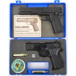 A .177” Walther CP88 CO2 pistol, number A7231774, New Condition, in its foam lined plastic case with