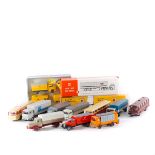 1970's Wiking HO scale commercial vehicles. Set of 4 Deutsch Post vehicles - 2 Mercedes truck/van