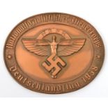 A similar Third Reich NSFK plaque in bronze, individually numbered 1092. Near VGC