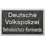 A German aluminium wall plaque19½” x 11½”, with embossed polished lettering and border on rough