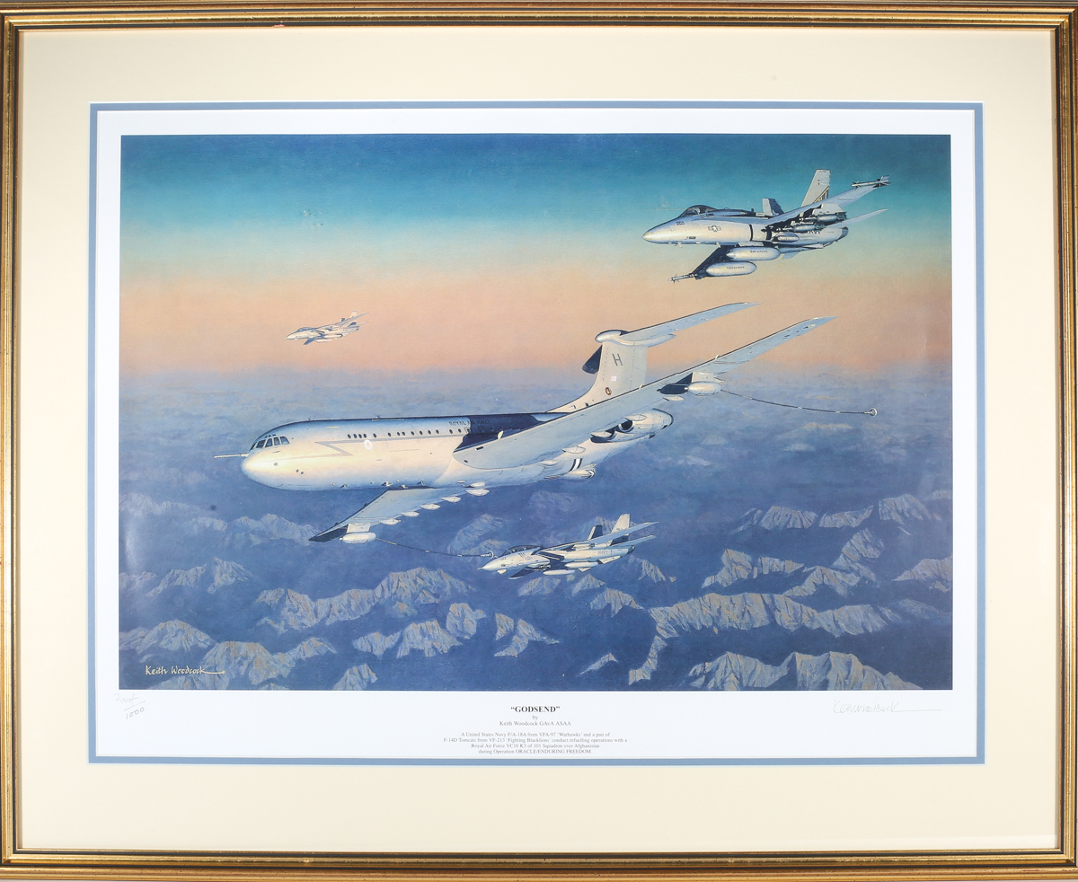 A framed print of ‘Godsend’ by Keith Woodcock. ‘The Proof Print’ of 1000 produced. ‘A United