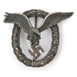 A good heavy quality Third Reich pilot’s badge, by C E Juncker, Berlin S.W. GC