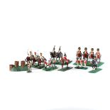 A quantity of 25mm scale white metal Napoleonic British mounted and foot soldiers. A collection of