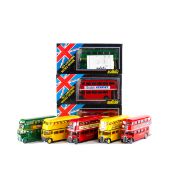 12 Solido 1/50 scale AEC RT double deck buses. 9 in red - 7 with 'Hovis' adverts, plus 'Sealink