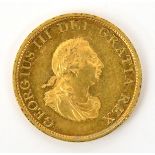 George III AE pattern halfpenny 1799 in gilt, obv. with “k” on shoulder drapery, wreath of 11