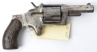 An American 5 shot .38” rimfire SA pocket revolver, 7” overall, octagonal barrel 2½”, the frame