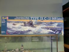 A Revell 1:72 scale plastic kit model of a German U Boat Type IX C (U 505 Late). A new unmade kit