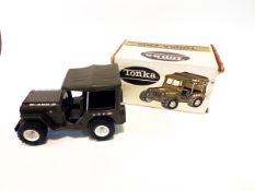 A scarce 1960's/70's Tonka US Army three star General's Jeep (2205). In gloss olive green with