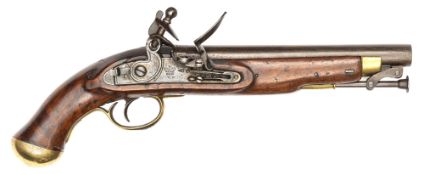 A .65” William IV Light Dragoon flintlock pistol of the Hampshire (?) Yeomanry Cavalry, 15” overall,