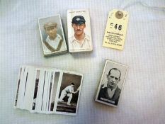 4 sets of cigarette cards: Wills Cricketers (1908), Ogdens Prominent Cricketers of 1938, Morris