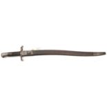 A P1856 sword bayonet for volunteers, recurved blade with Solingen knight’s head mark at forte, (