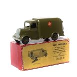 A Britains RAMC Ambulance with driver (1512). 2nd type In the later olive green with white crosses/
