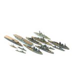 22 lead and die-cast waterline ships most by TM (Tremo Models / Treforest Mouldings) including