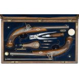 A fine cased pair of German 60 bore percussion target or duelling pistols by G. Noack of Berlin, c