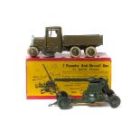 2 Britains Military items. 2 Pounder Anti-Aircraft Gun on Mobile Chassis (1717) in dark green with