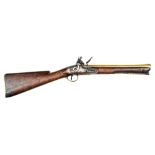 A scarce early 19th century brass barrelled flintlock Mail Coach blunderbuss, by H W Mortimer,29½”