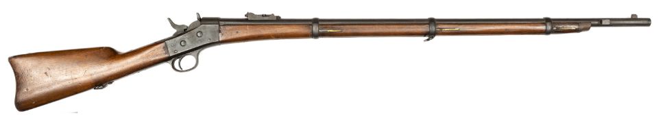 An 11mm Egyptian Remington rolling block rifle, 50½” overall, barrel 35” with folding ladder