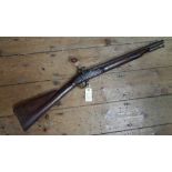 A 10 bore percussion carbine by Wheeler, converted from a late 18th century volunteer Brown Bess
