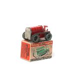 Tri-ang Minic Tractor. A post-war example in red with diecast wheels and black tracks. Boxed, very