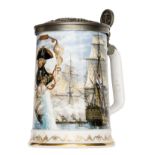 A National Maritime Museum 50th Anniversary Commemorative tankard, 1937-1987, by Royal Worcester,