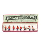 Britains British Soldiers Drums & Bugles of the Line Set 30. Comprising 8 figures, Drum Major,